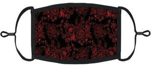 Gothic Red Floral Cotton Face Mask