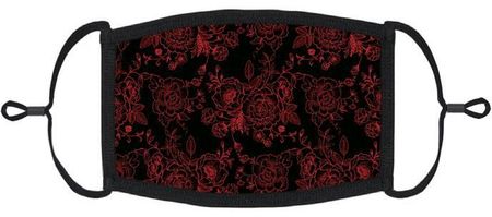 Gothic Red Floral Cotton Face Mask