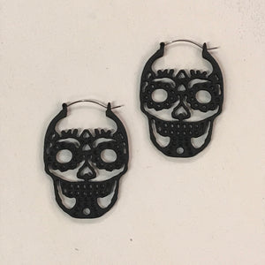 Sugar Skull Styled Hoop Earrings