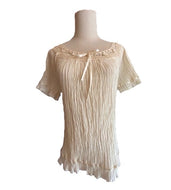 Gauzy Crochet Collar Top
