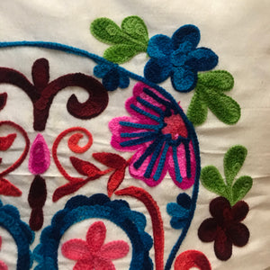Embroidered Sugar Skull Throw Pillow