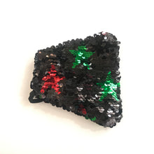 Load image into Gallery viewer, Black and Red/Green Star Sequin Face Mask
