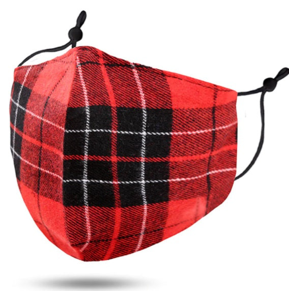 Red and Black Plaid Mask