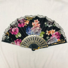 Load image into Gallery viewer, Floral and Lace Hand Fan- More Colors Available!
