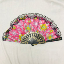 Load image into Gallery viewer, Floral and Lace Hand Fan- More Colors Available!
