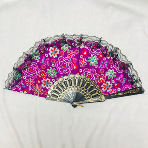 Floral and Lace Hand Fan- More Colors Available!