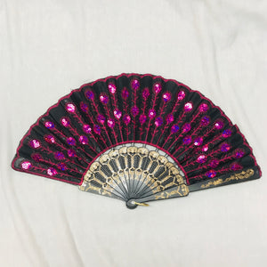 Sequin and Lace Hand Fan- More Colors Available!