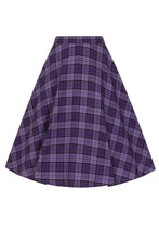 Load image into Gallery viewer, Purple plaid skirt retro vintage style

