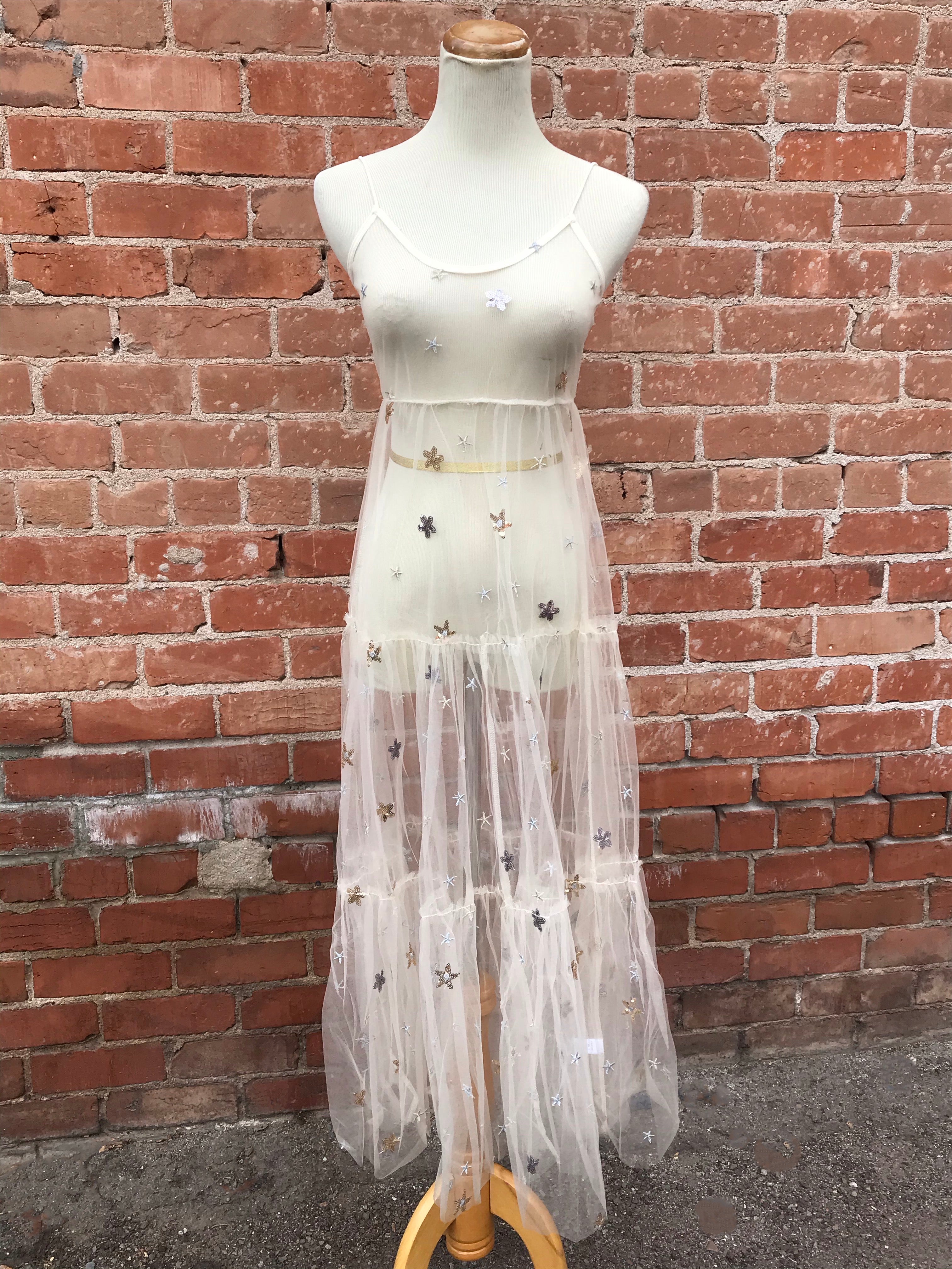 Sheer dress with stars cheap