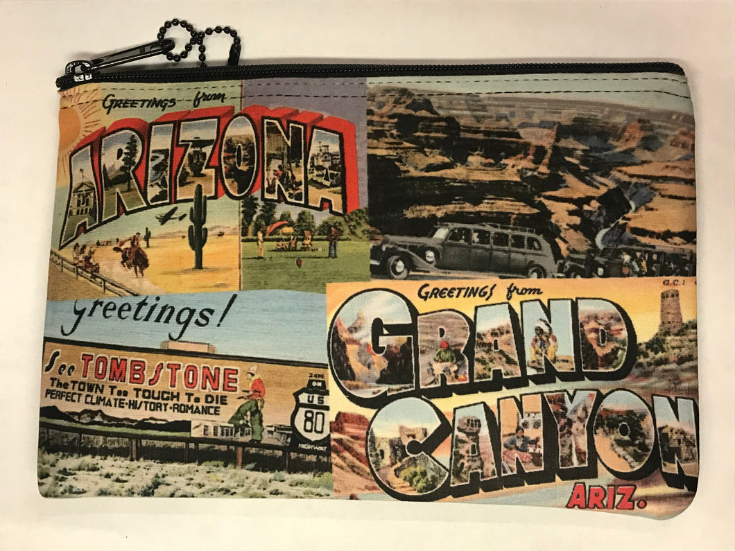 Arizona Retro Post Card Print Pouch