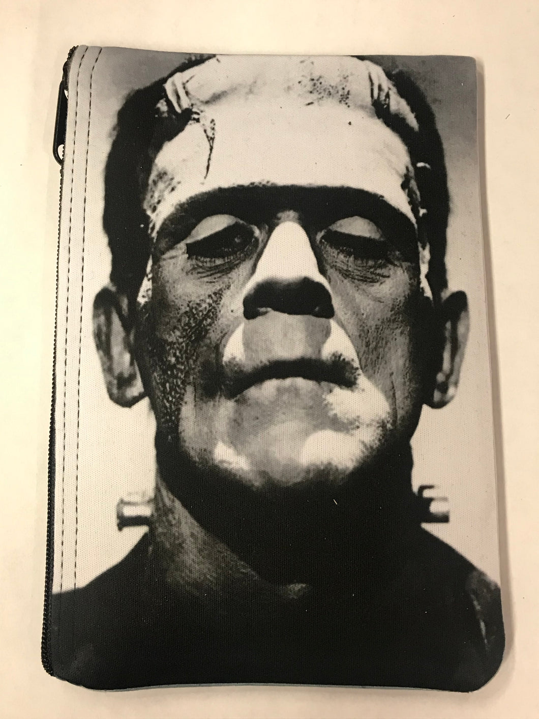 Frankenstein Black and White Portrait Print Pouch