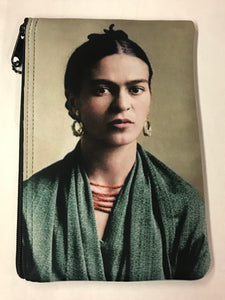 Frida Color Portrait Print Pouch