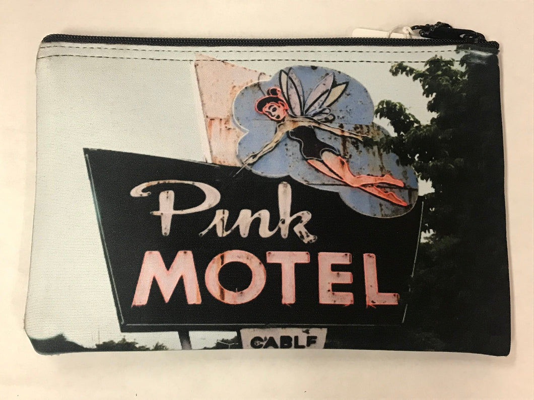 Pink Motel Print Pouch