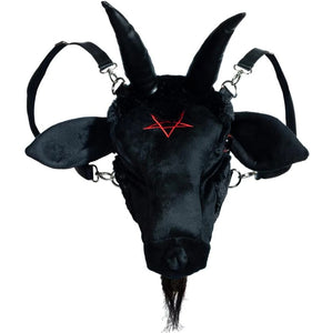 Baphomet Head Plush Convertible Purse converts to backpack
