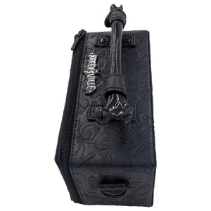 Embossed Coffin Purse with Bone Handle