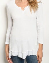 Load image into Gallery viewer, Ivory Thermal Rib Tunic Top
