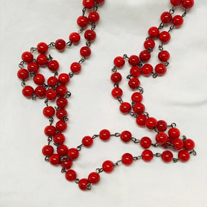 Long Rosary Style Bead Necklace