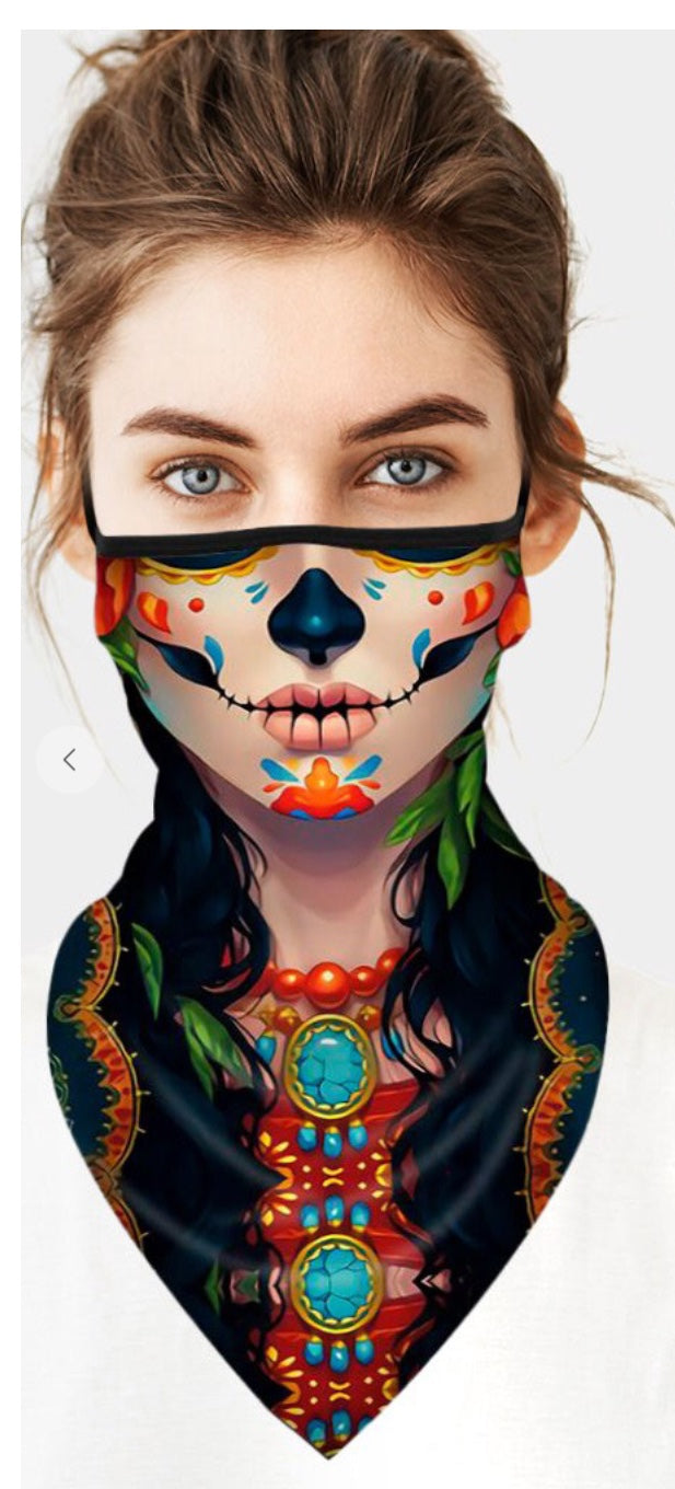 Day of the Dead Bandanna Scarf Mask