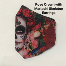 Load image into Gallery viewer, Dia de los Muertos Face Mask- OOAK Styles Available!

