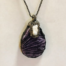 Load image into Gallery viewer, Crystal Pendants on Small Black Bead Chain Statement Necklaces
