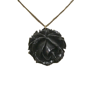 Black Rose Large Charm Necklace