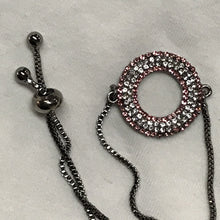 Load image into Gallery viewer, Pink Crystal Hoop Adjustable Bracelet

