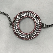 Load image into Gallery viewer, Pink Crystal Hoop Adjustable Bracelet
