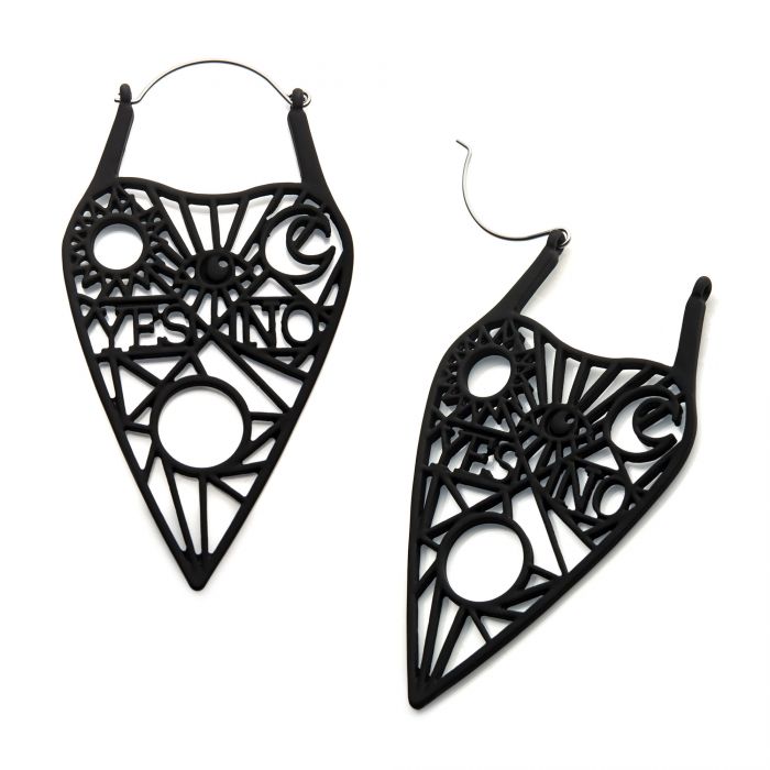 Yes or No Ouija Planchette Plug Hoops