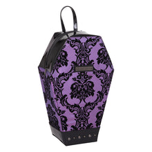Load image into Gallery viewer, Purple Damask Coffin Backpack
