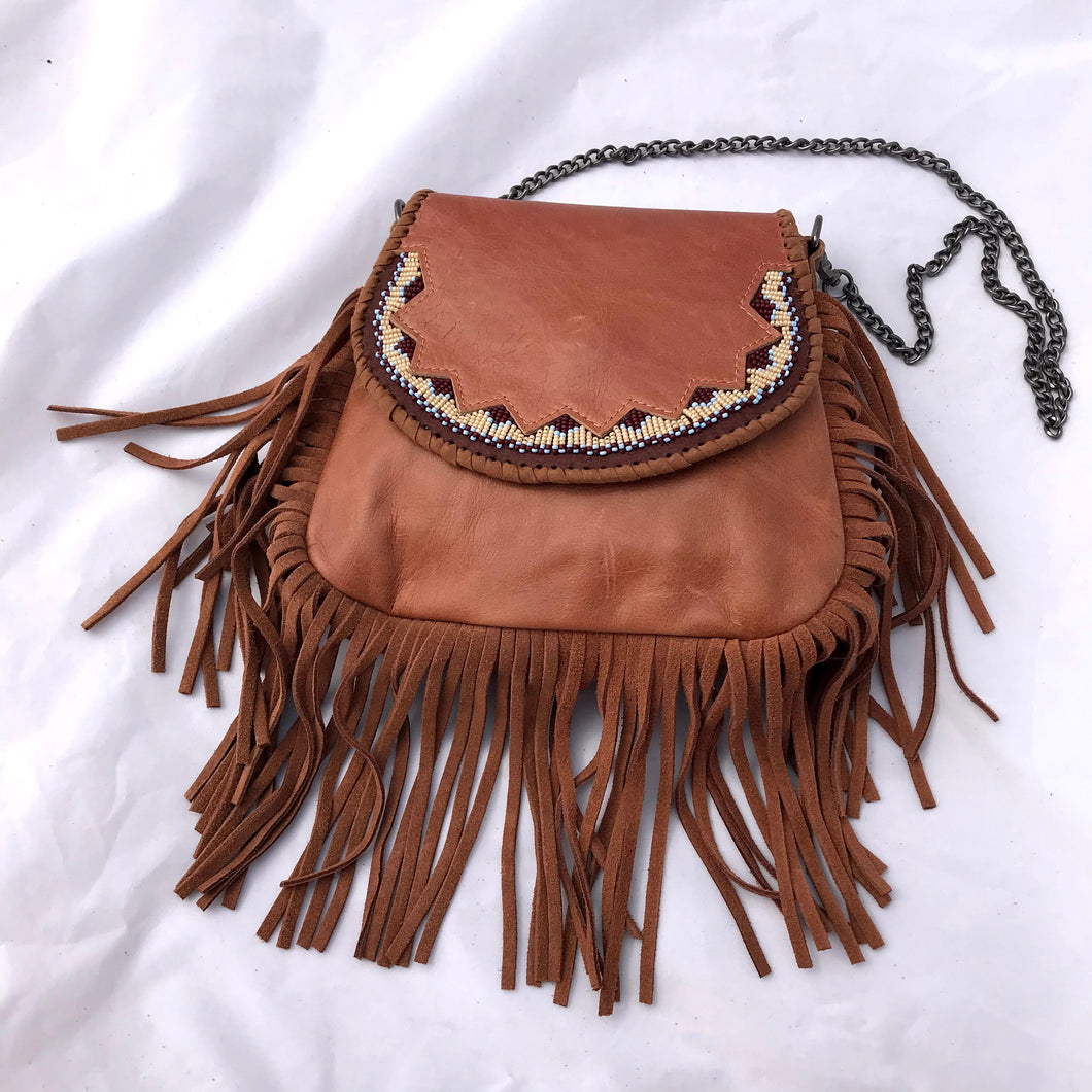 Beaded Leather Fringe Purse – Pink House Boutique