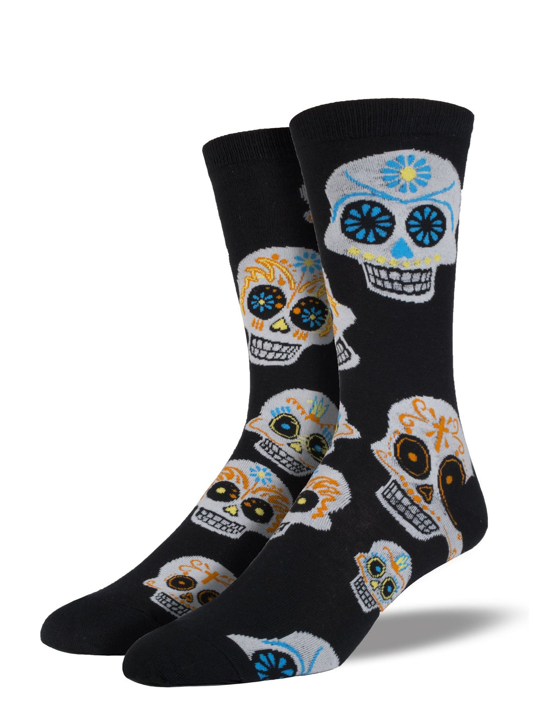 Big Muertos Sugar Skull (Black) Men's Funky Socks
