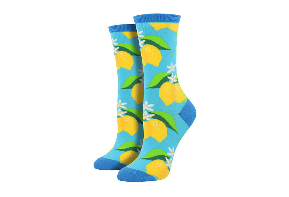 Lemon (Blue) Women's Funky Socks
