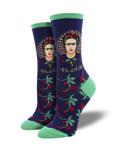 Frida Flower (Navy) Women's Funky Socks