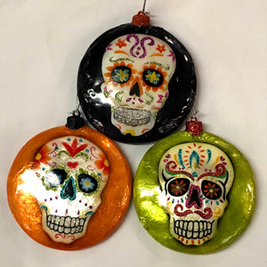 Sugar Skull Disk Ornaments