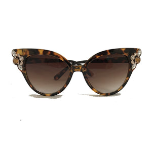 retro tortois shell rhinestone sunglasses