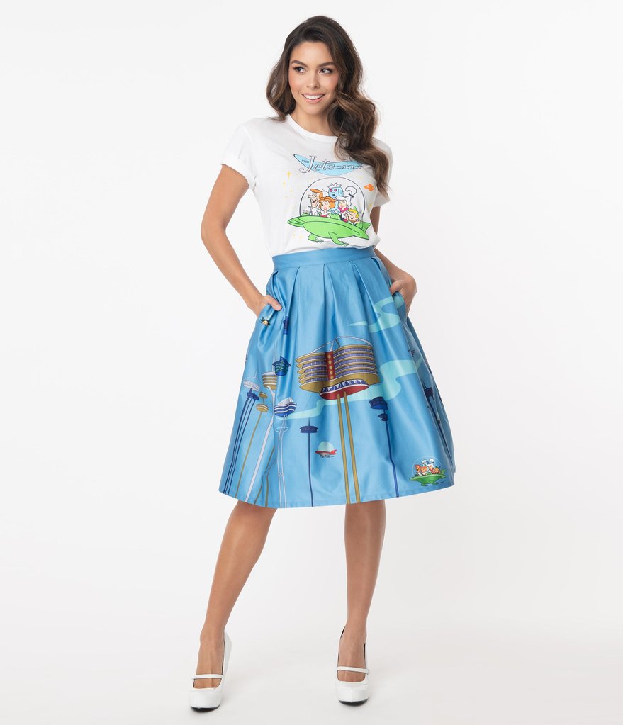 The Jetson s Orbit City Jayne Swing Skirt Pink House Boutique