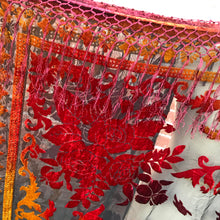 Load image into Gallery viewer, Aphrodite Burgundy Velvet Floral Burnout Kimono
