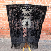 Load image into Gallery viewer, Artemis Black Velvet Floral Burnout Kimono
