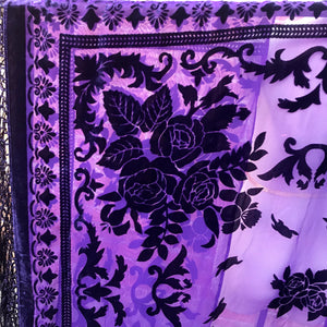 Hecate Purple Velvet Floral Burnout Kimono