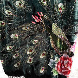 Hera Velvet Beaded Peacock Kimono