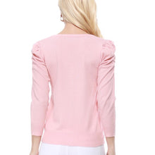 Load image into Gallery viewer, Pink Ruched Shoulder Long Sleeve Cardigan
