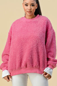 Bubblegum Sherpa Pullover Sweater