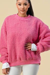 Bubblegum Sherpa Pullover Sweater