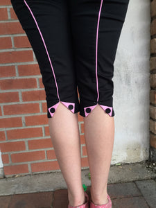 Black and Pink Pinstripe Capri Pants