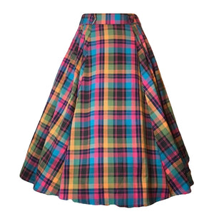 Camille Bright Plaid Skirt- Size Large LAST ONE!