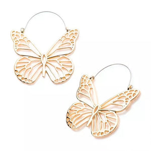 Butterfly Cutout Plug Hoops