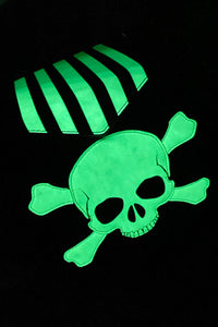 Poison Black and White Striped Glow In The Dark Purse