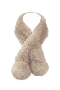 Pom Pom Faux Fur Neck Warmer Scarf- More Colors Available!