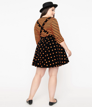 Load image into Gallery viewer, Black and Orange Pumpkin Patch Corduroy Brionna Pinafore Dress
