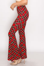 Load image into Gallery viewer, Red Plaid Bell Bottom Leggings
